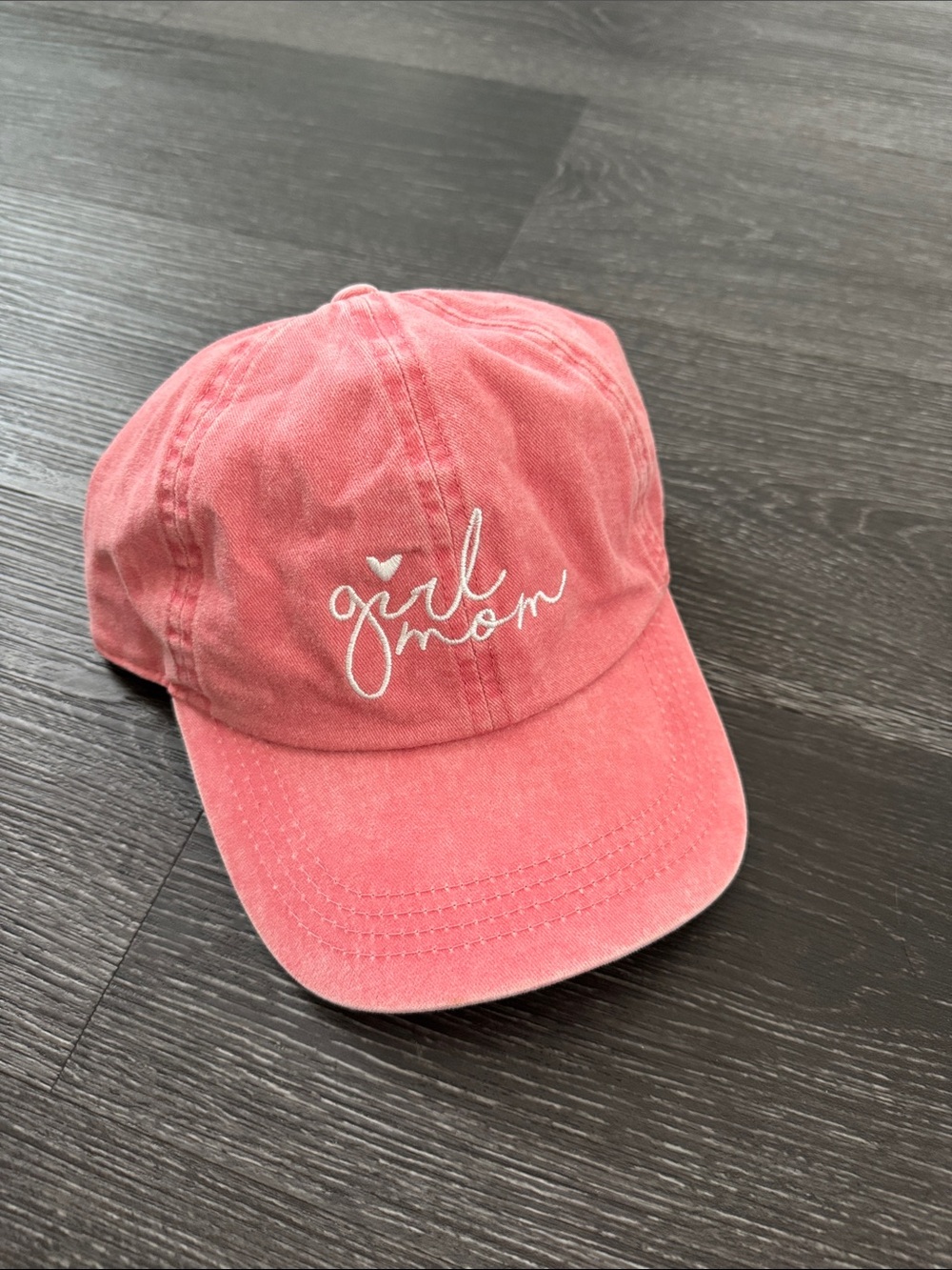 Women’s Pink 'Girl Mom' Embroidered Baseball Cap